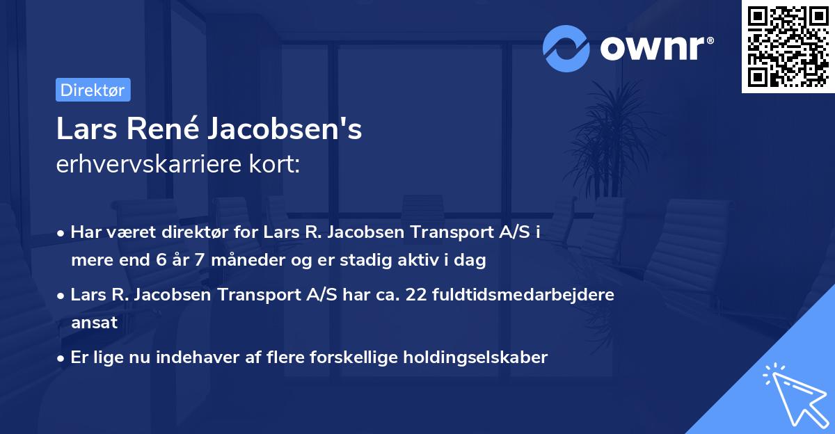 Lars René Jacobsen's erhvervskarriere kort