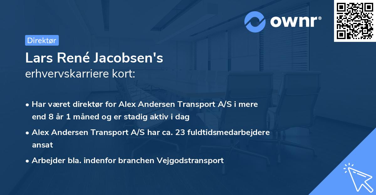 Lars René Jacobsen's erhvervskarriere kort