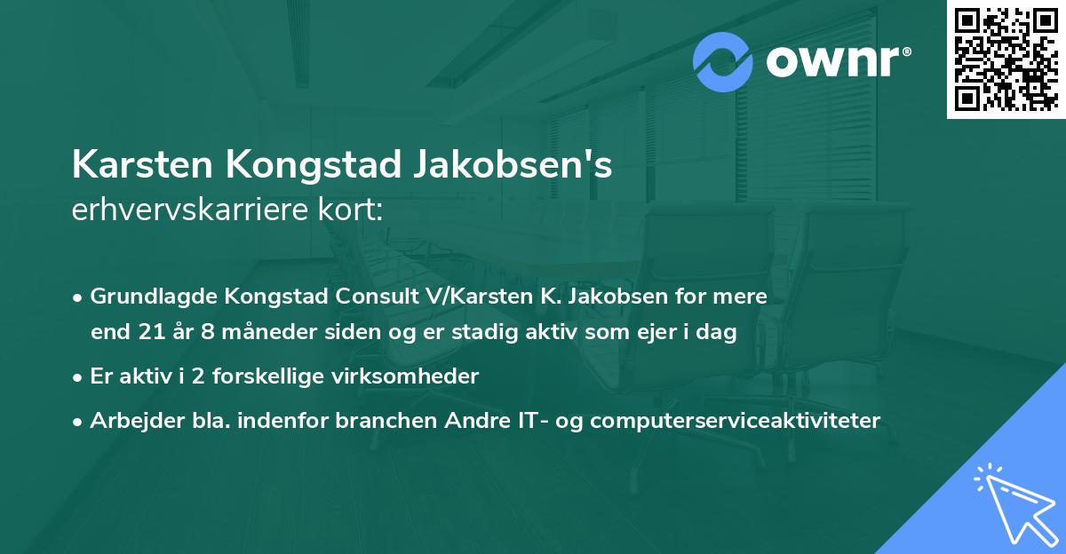 Karsten Kongstad Jakobsen's erhvervskarriere kort