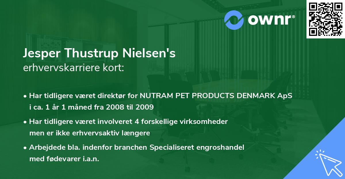 Jesper Thustrup Nielsen's erhvervskarriere kort