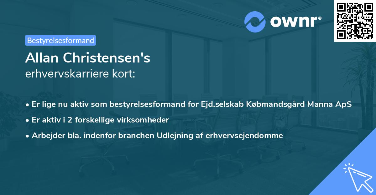 Allan Christensen's erhvervskarriere kort