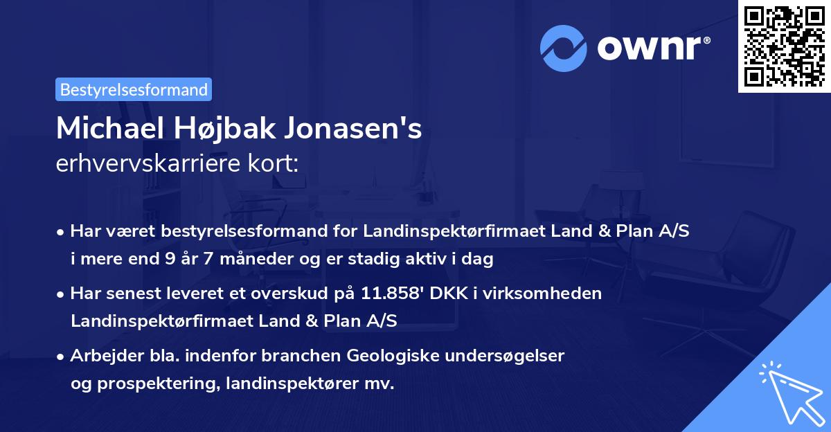 Michael Højbak Jonasen's erhvervskarriere kort