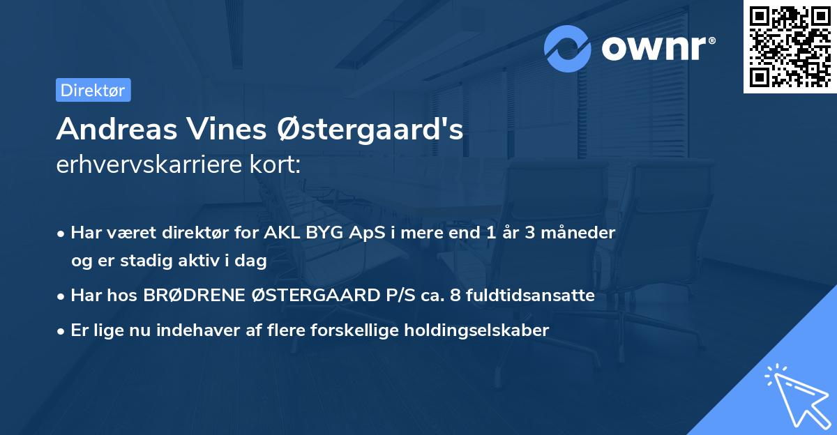 Andreas Vines Østergaard's erhvervskarriere kort