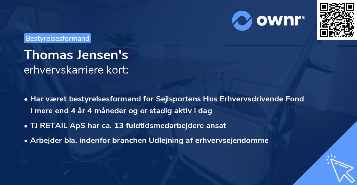 Thomas Jensen's erhvervskarriere kort