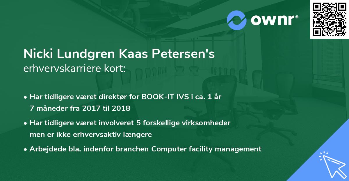 Nicki Lundgren Kaas Petersen's erhvervskarriere kort