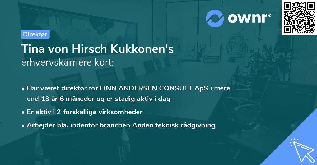 Tina von Hirsch Kukkonen's erhvervskarriere kort