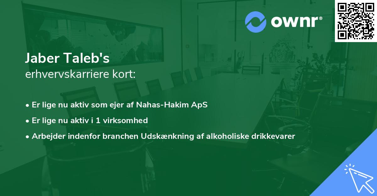 Jaber Taleb's erhvervskarriere kort