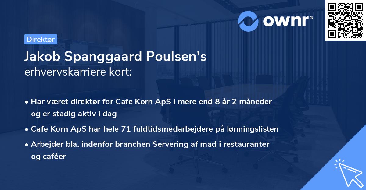 Jakob Spanggaard Poulsen's erhvervskarriere kort
