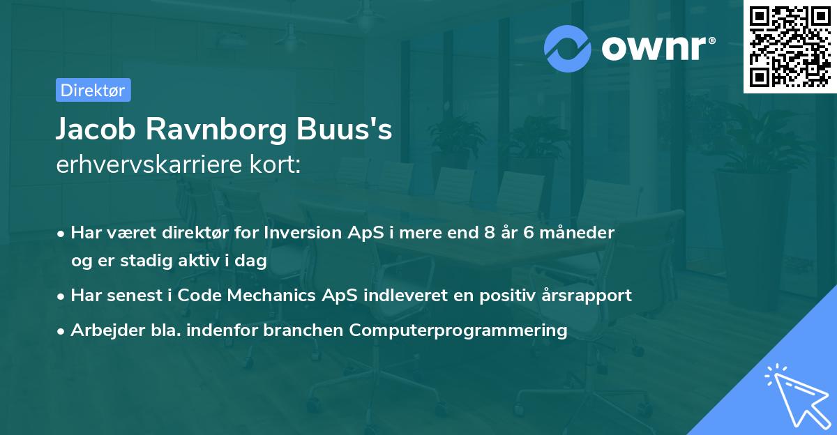 Jacob Ravnborg Buus's erhvervskarriere kort