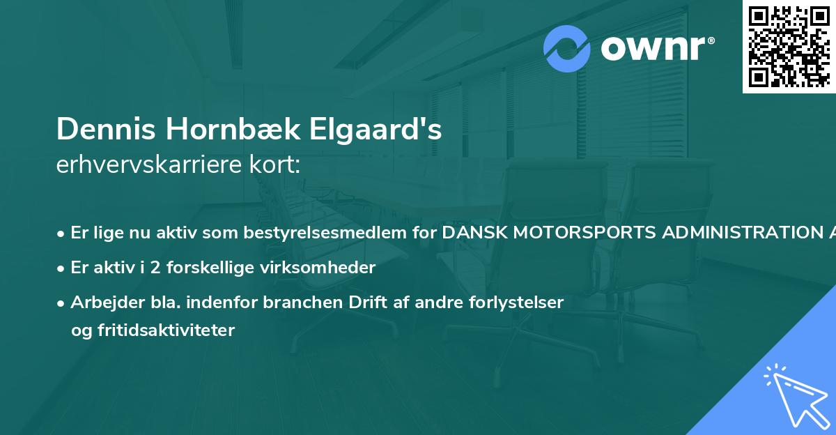Dennis Hornbæk Elgaard's erhvervskarriere kort