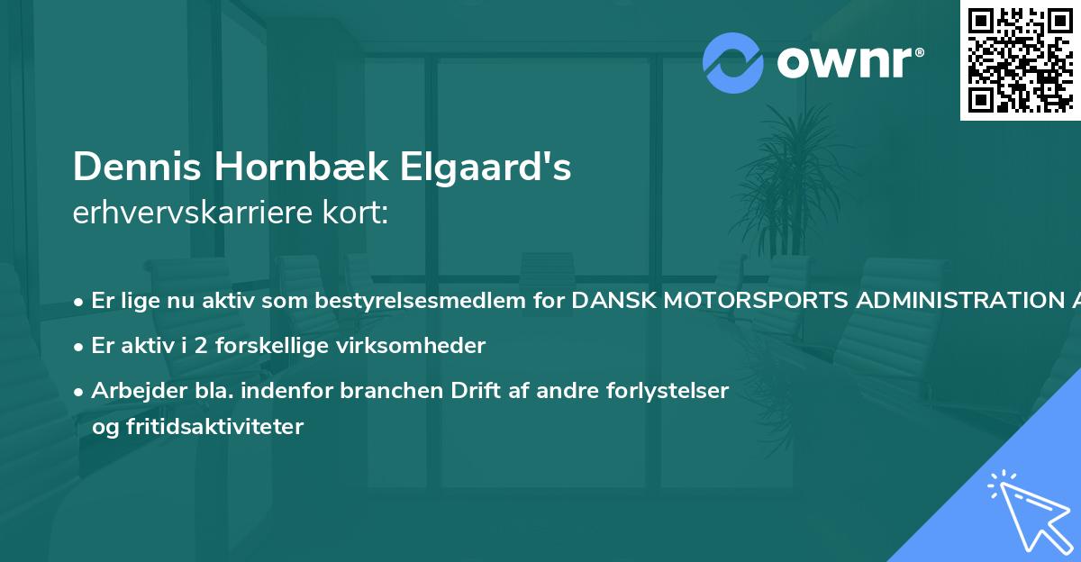 Dennis Hornbæk Elgaard's erhvervskarriere kort