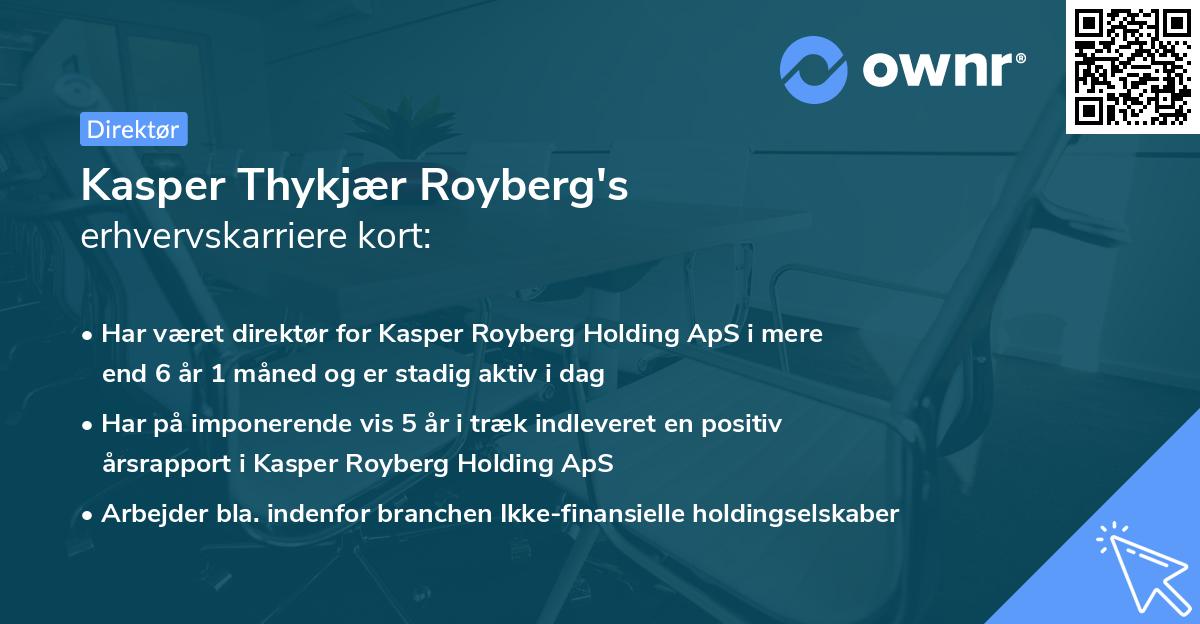 Kasper Thykjær Royberg's erhvervskarriere kort