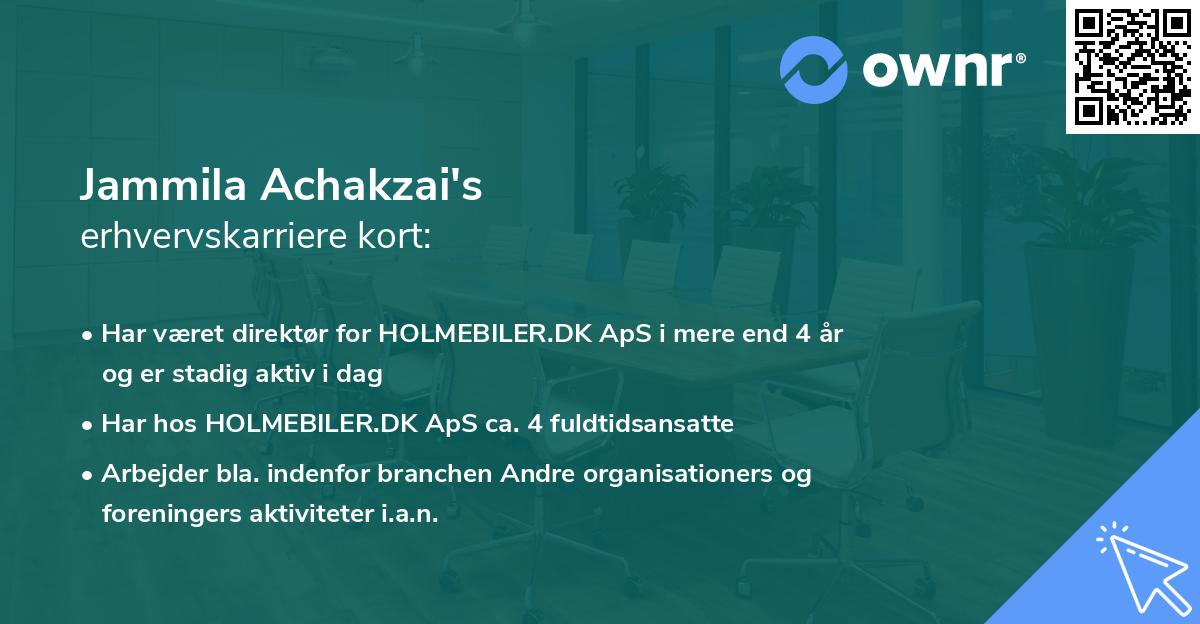 Jammila Achakzai's erhvervskarriere kort