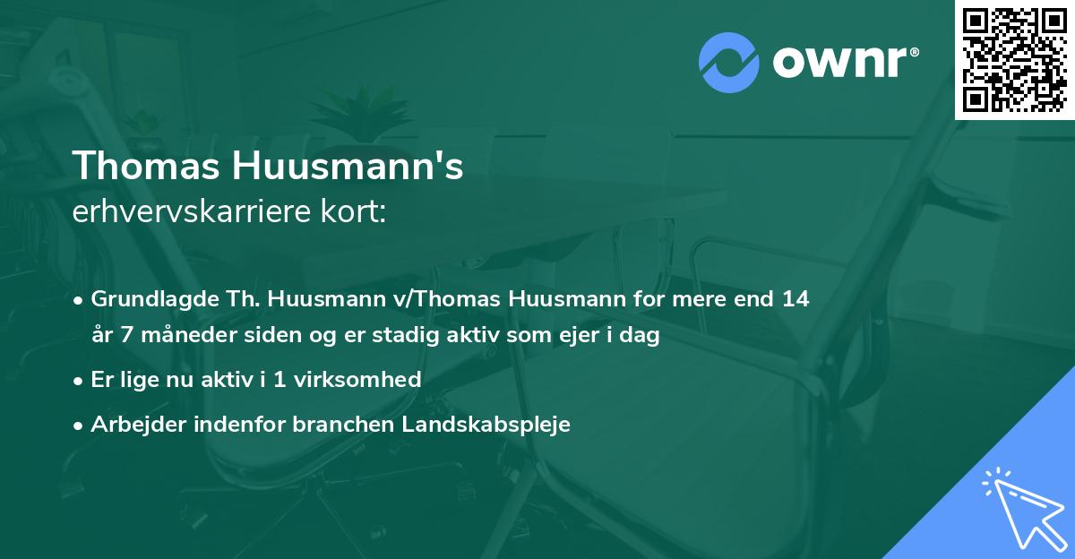 Thomas Huusmann's erhvervskarriere kort