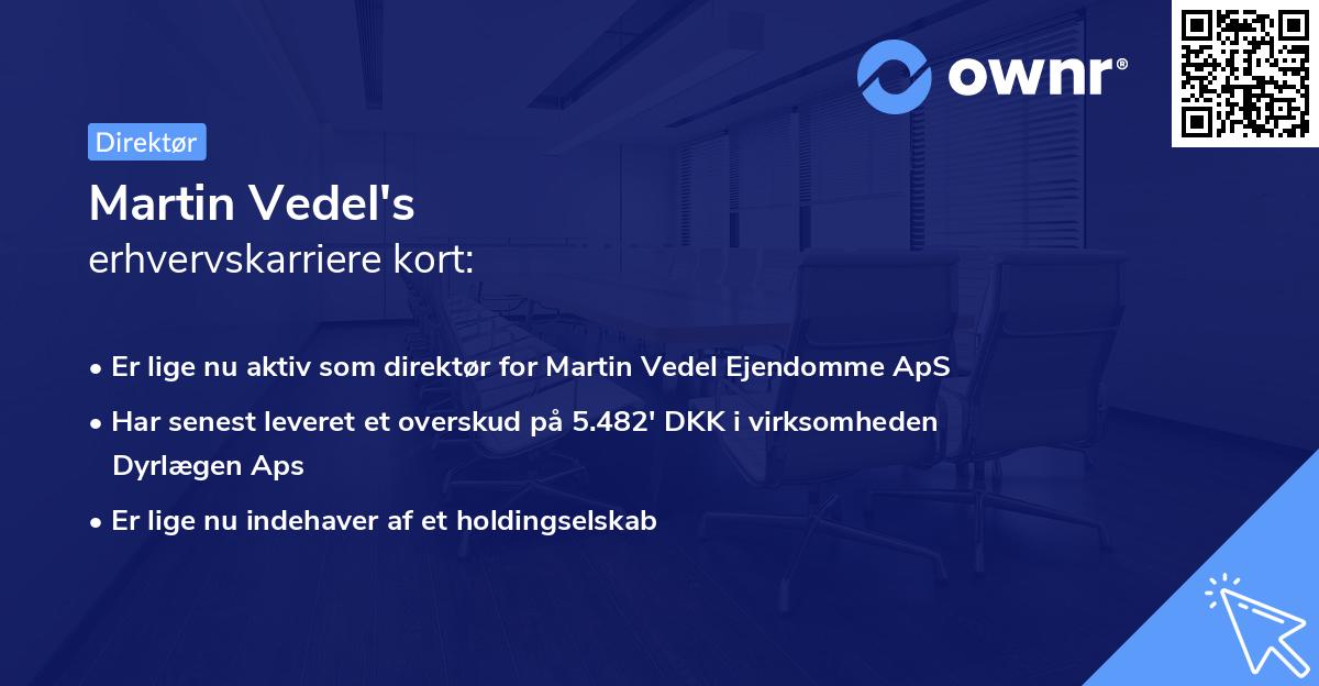 Martin Vedel's erhvervskarriere kort