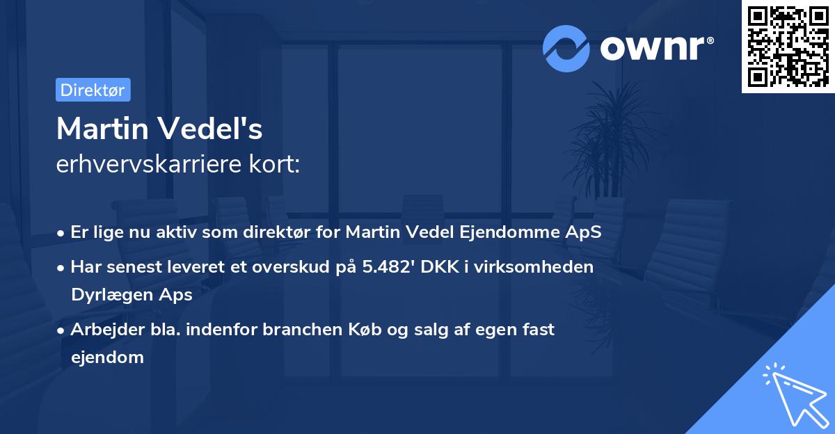 Martin Vedel's erhvervskarriere kort