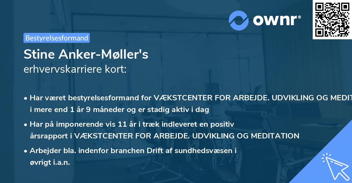 Stine Anker-Møller's erhvervskarriere kort