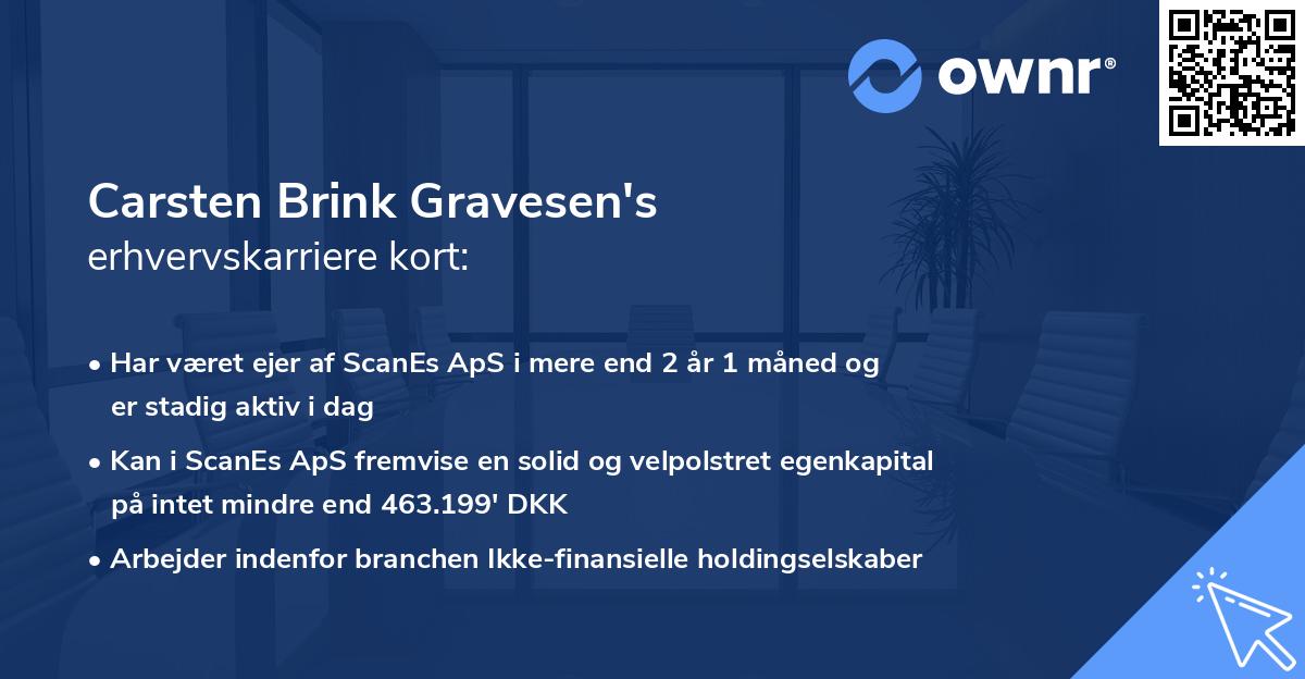 Carsten Brink Gravesen's erhvervskarriere kort