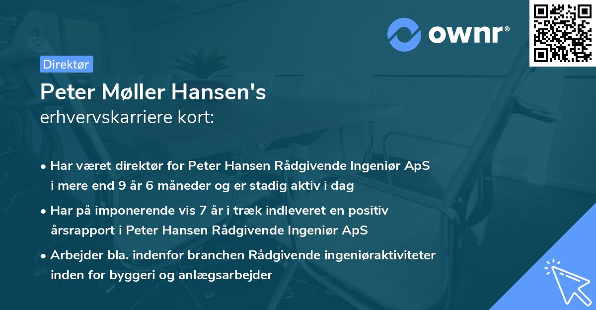 Peter Møller Hansen's erhvervskarriere kort
