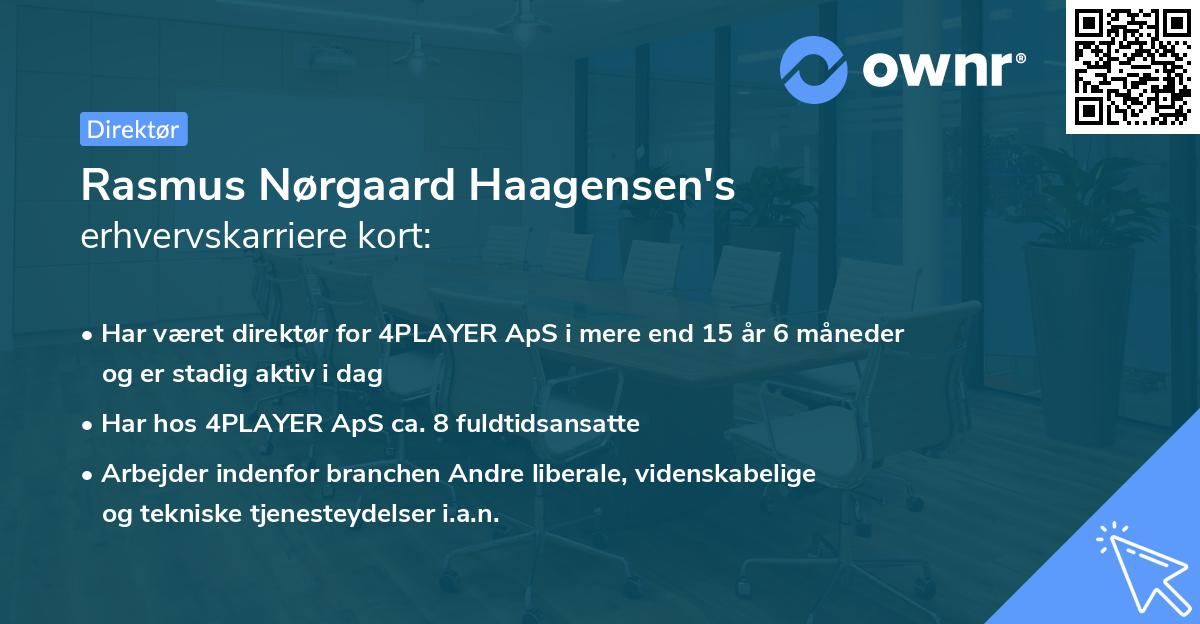 Rasmus Nørgaard Haagensen's erhvervskarriere kort