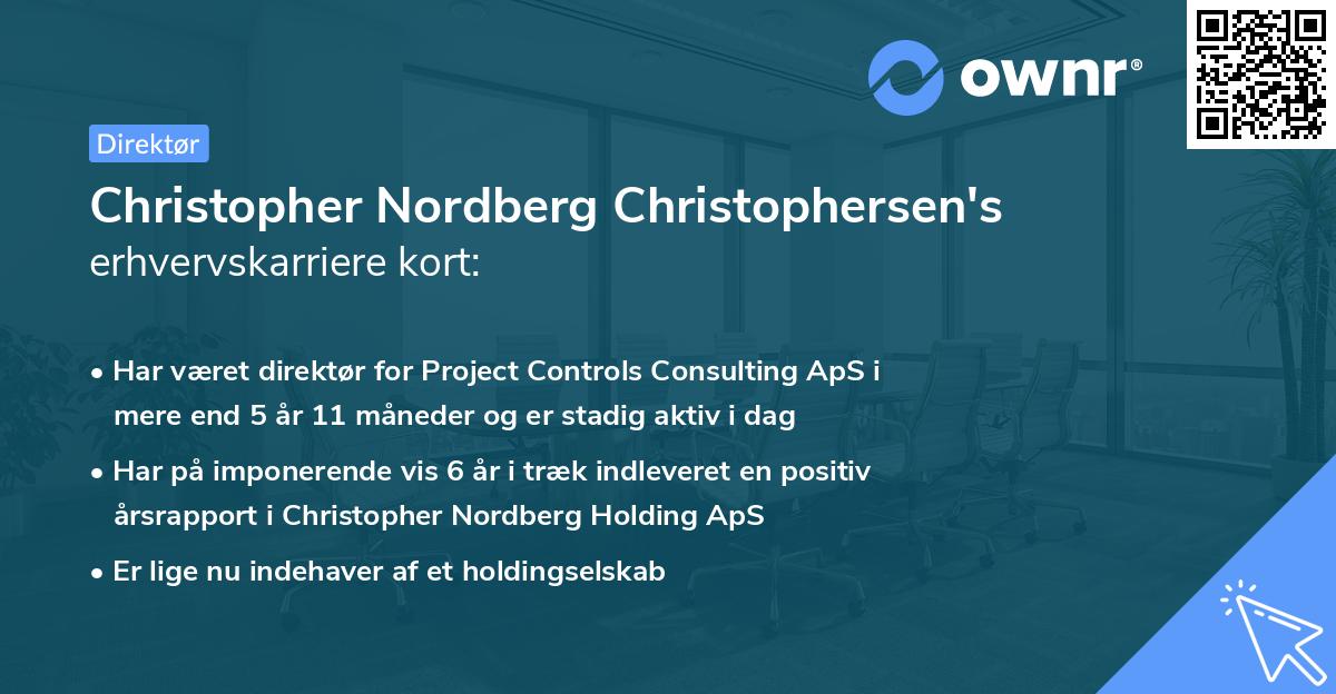 Christopher Nordberg Christophersen's erhvervskarriere kort