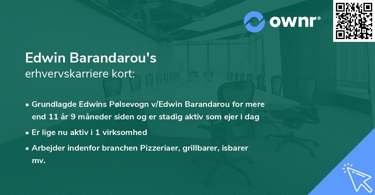 Edwin Barandarou's erhvervskarriere kort