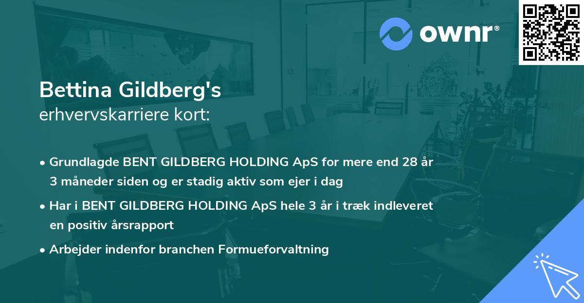 Bettina Gildberg's erhvervskarriere kort