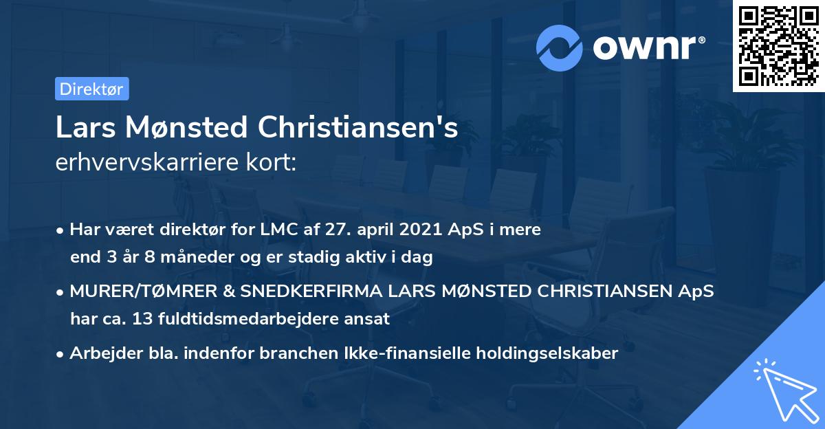 Lars Mønsted Christiansen's erhvervskarriere kort