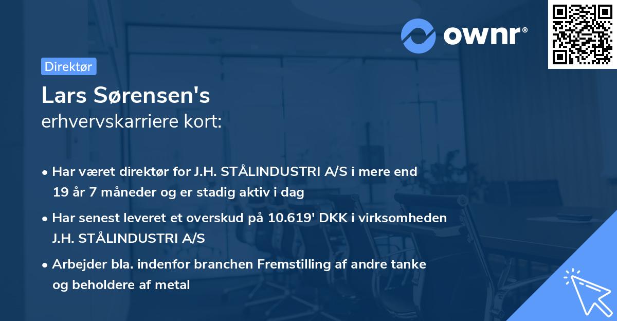 Lars Sørensen's erhvervskarriere kort