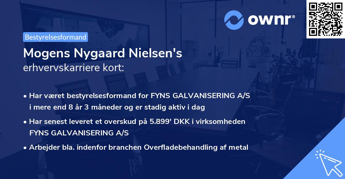 Mogens Nygaard Nielsen's erhvervskarriere kort