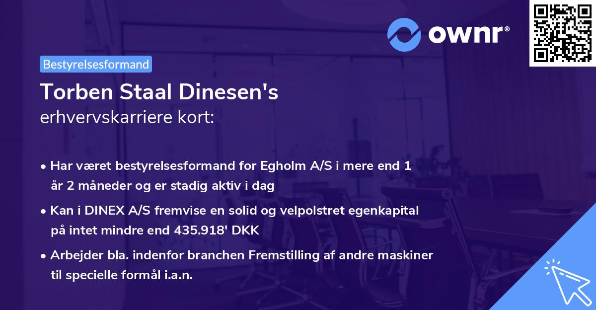 Torben Staal Dinesen's erhvervskarriere kort