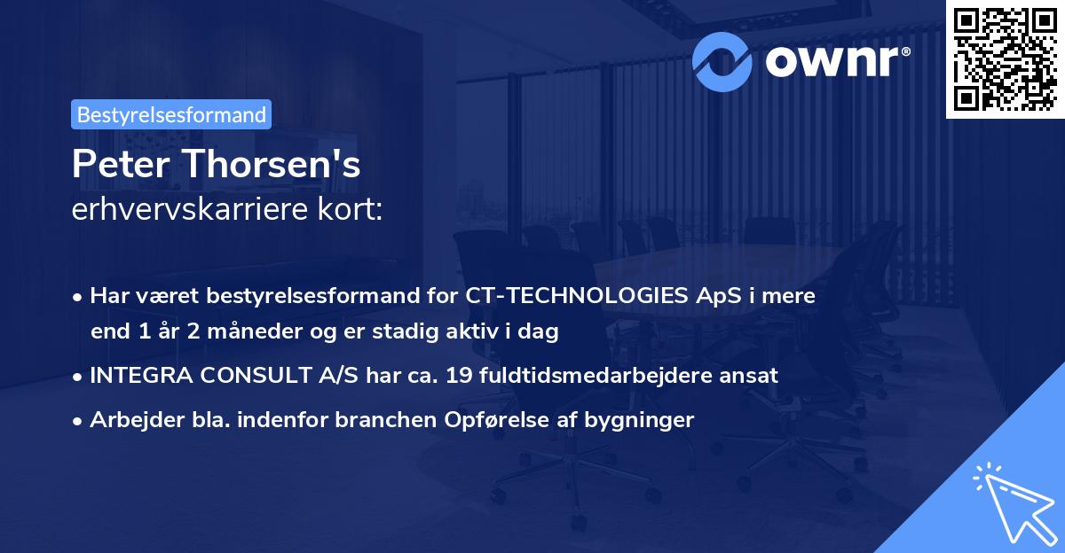 Peter Thorsen's erhvervskarriere kort