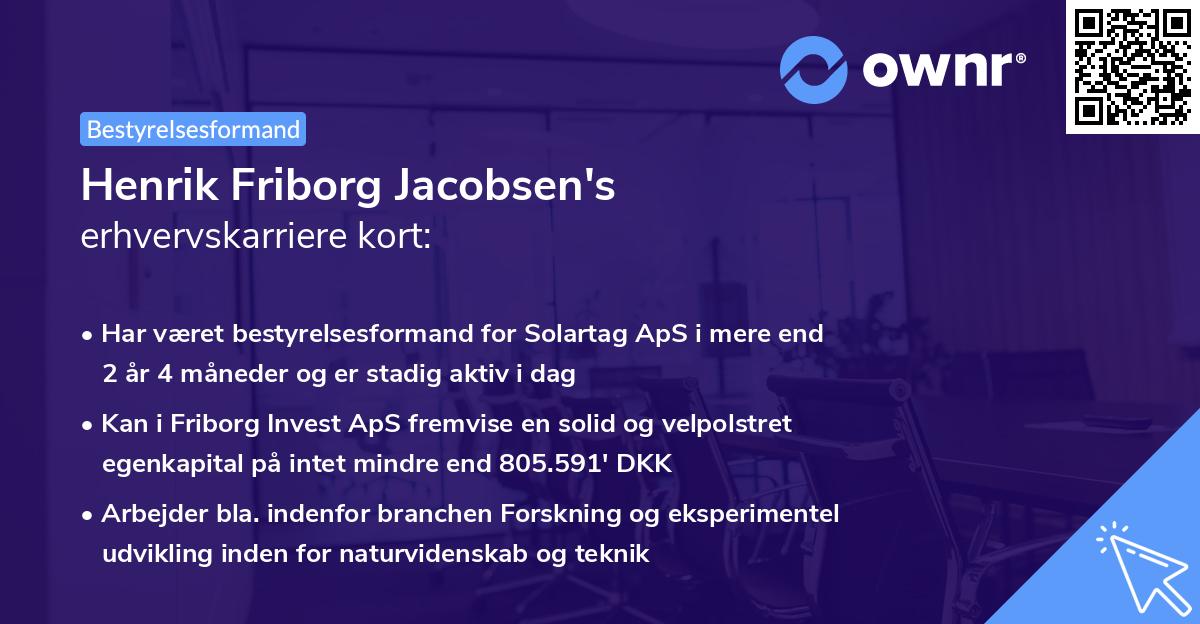 Henrik Friborg Jacobsen's erhvervskarriere kort