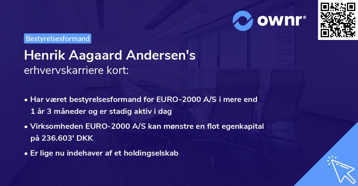 Henrik Aagaard Andersen's erhvervskarriere kort