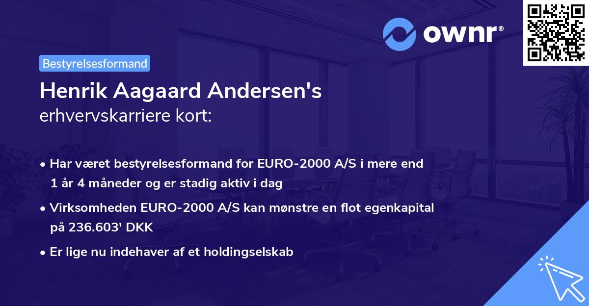 Henrik Aagaard Andersen's erhvervskarriere kort