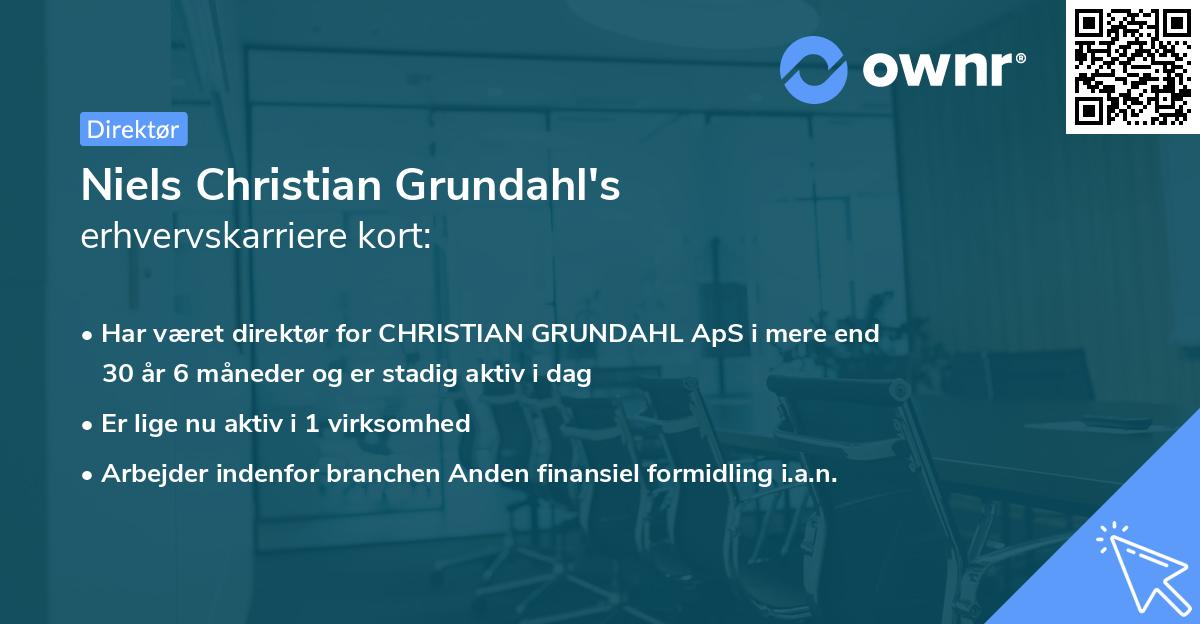 Niels Christian Grundahl's erhvervskarriere kort