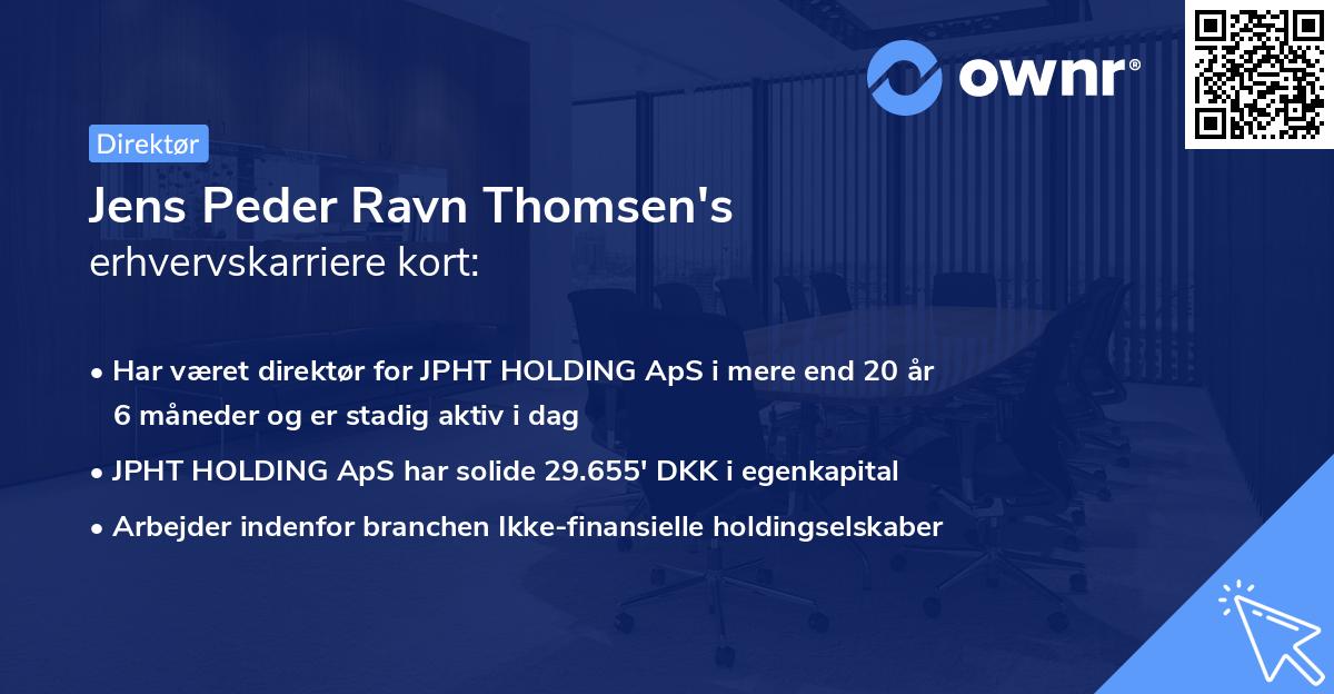 Jens Peder Ravn Thomsen's erhvervskarriere kort