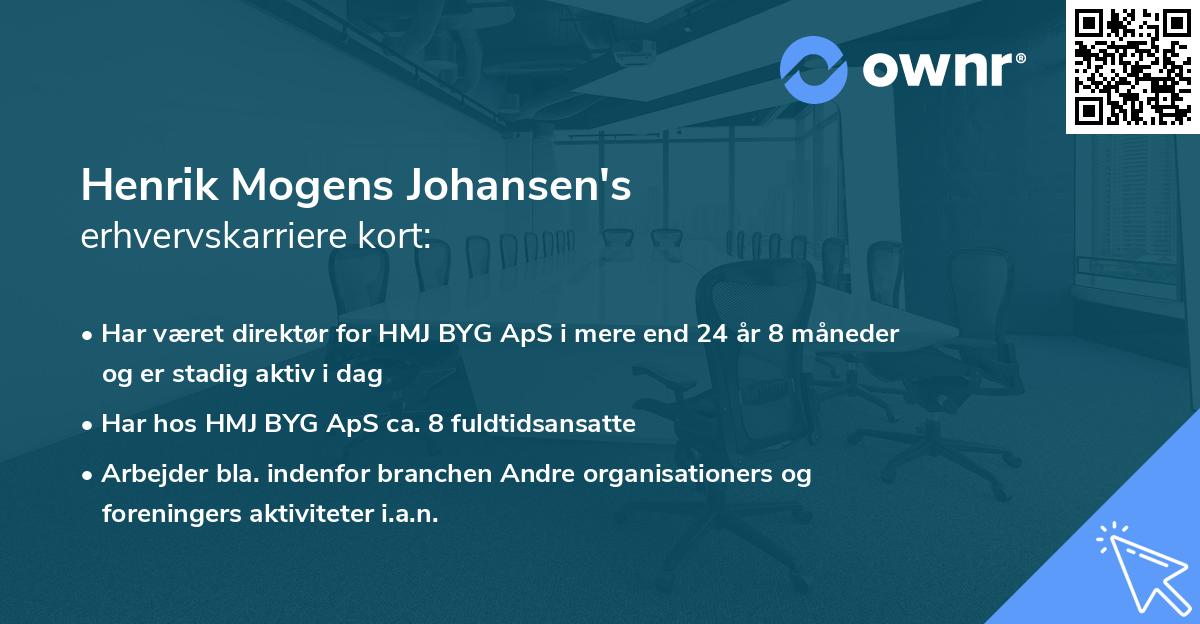 Henrik Mogens Johansen's erhvervskarriere kort