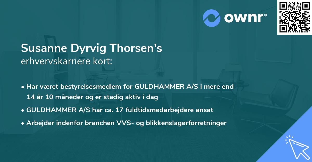 Susanne Dyrvig Thorsen's erhvervskarriere kort