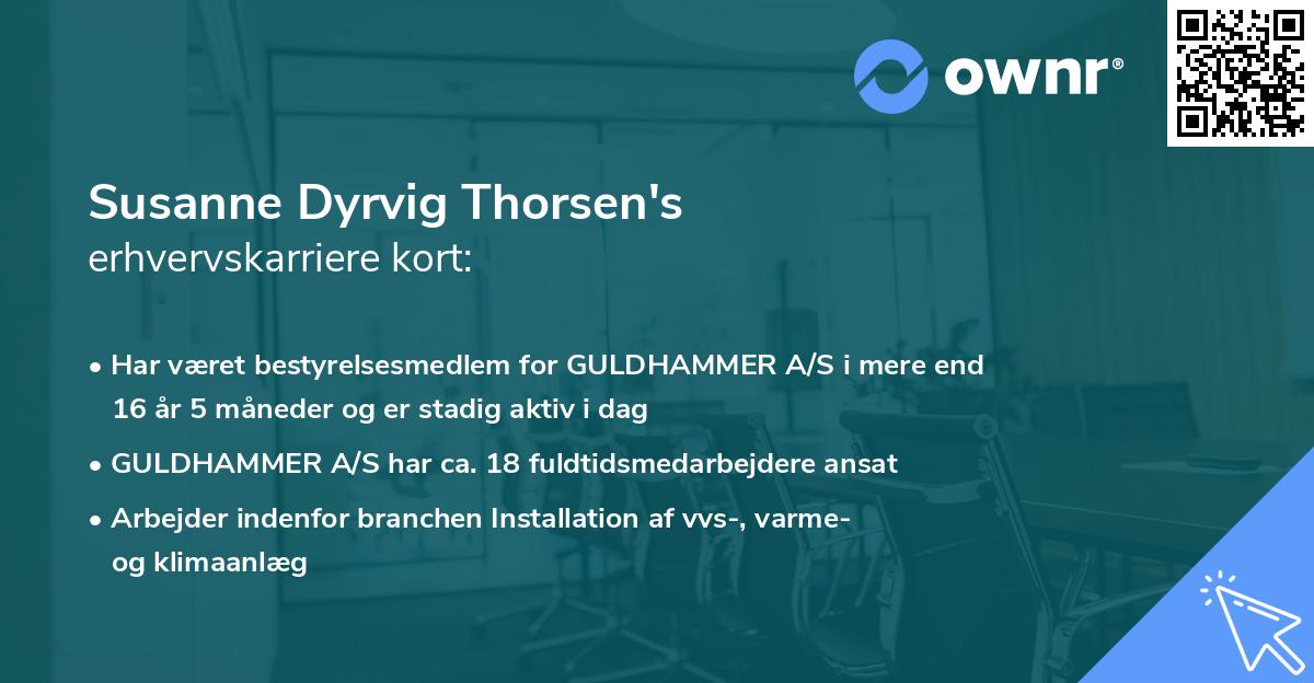 Susanne Dyrvig Thorsen's erhvervskarriere kort