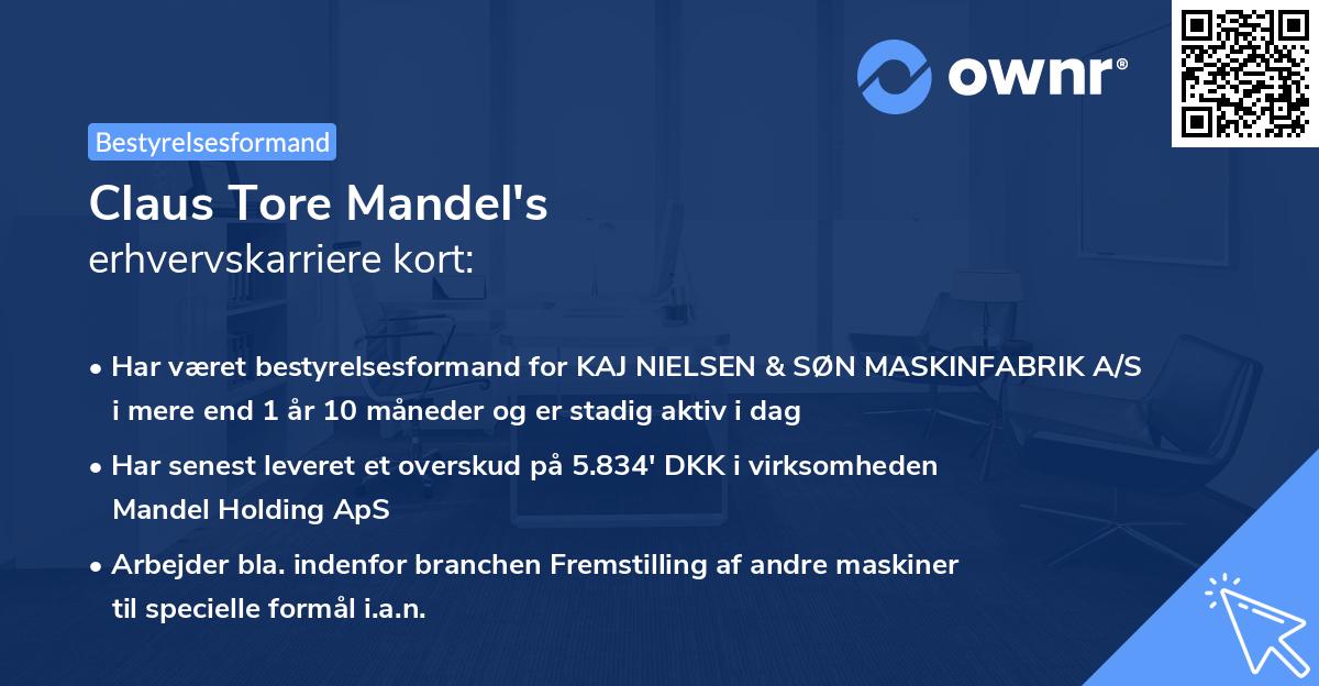 Claus Tore Mandel's erhvervskarriere kort