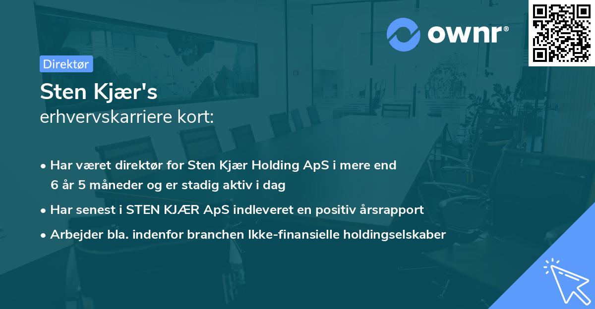 Sten Kjær's erhvervskarriere kort