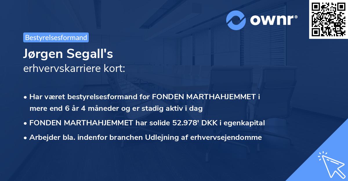 Jørgen Segall's erhvervskarriere kort
