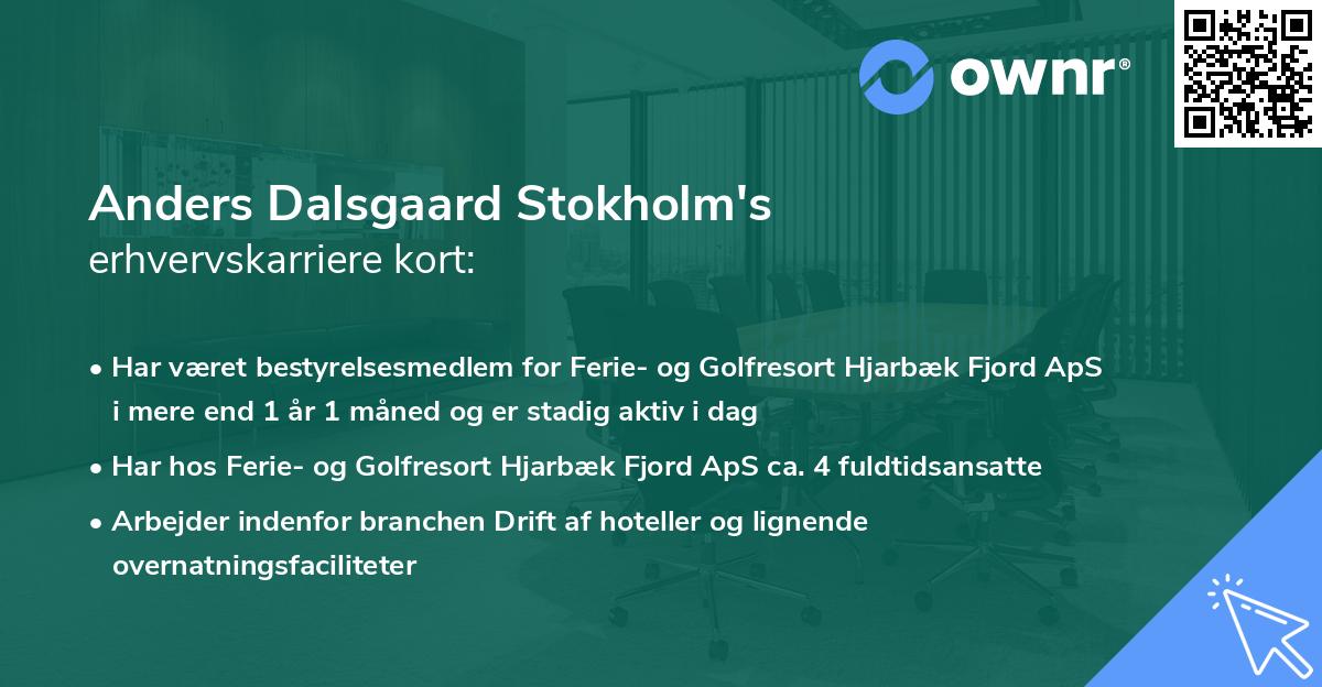 Anders Dalsgaard Stokholm's erhvervskarriere kort
