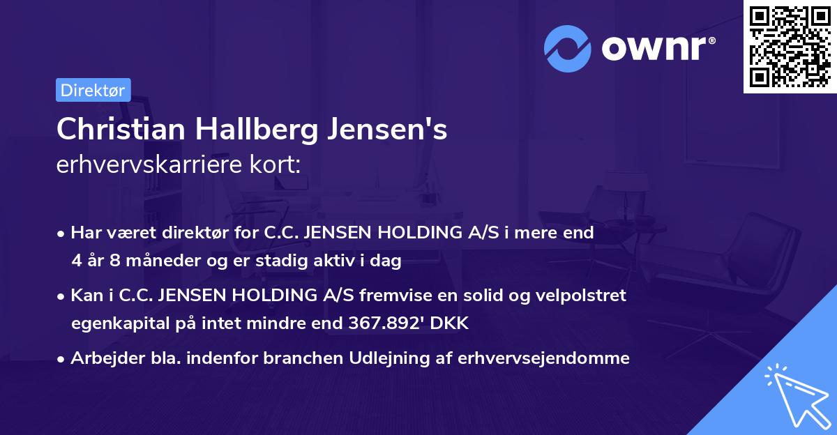 Christian Hallberg Jensen's erhvervskarriere kort