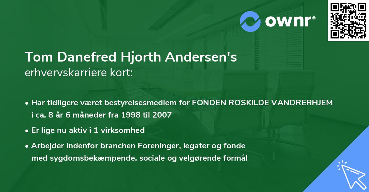 Tom Danefred Hjorth Andersen's erhvervskarriere kort