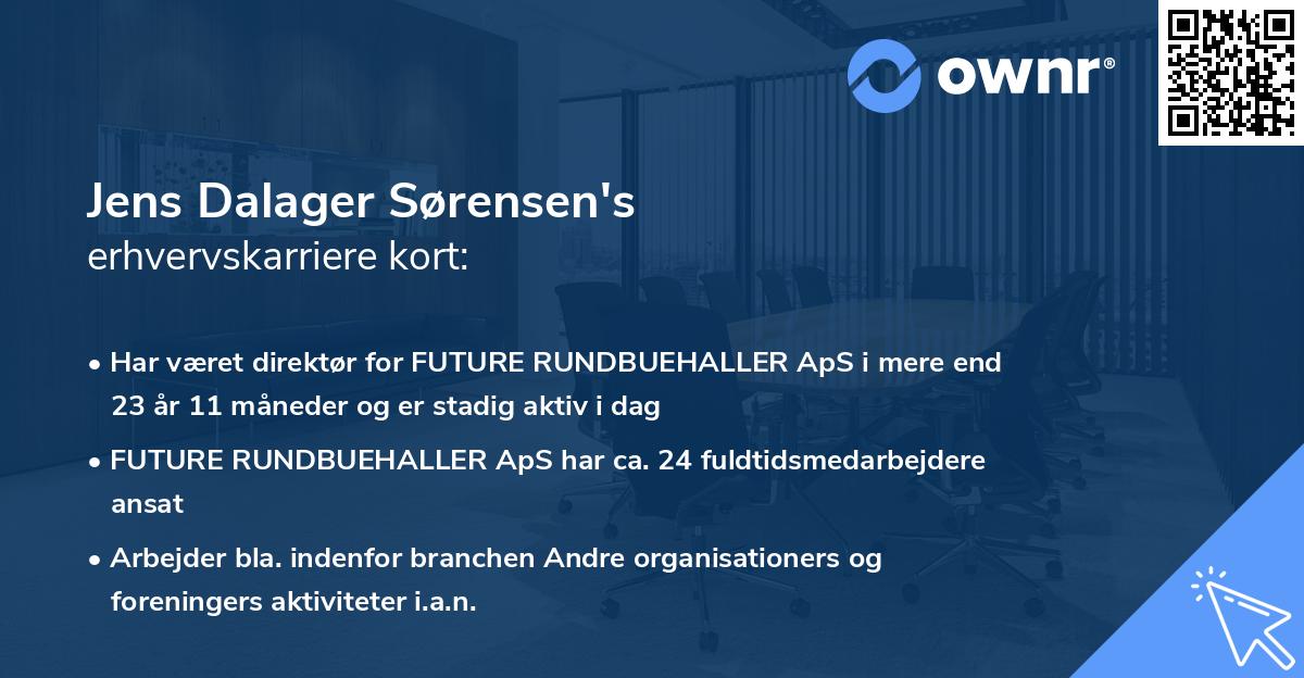 Jens Dalager Sørensen's erhvervskarriere kort