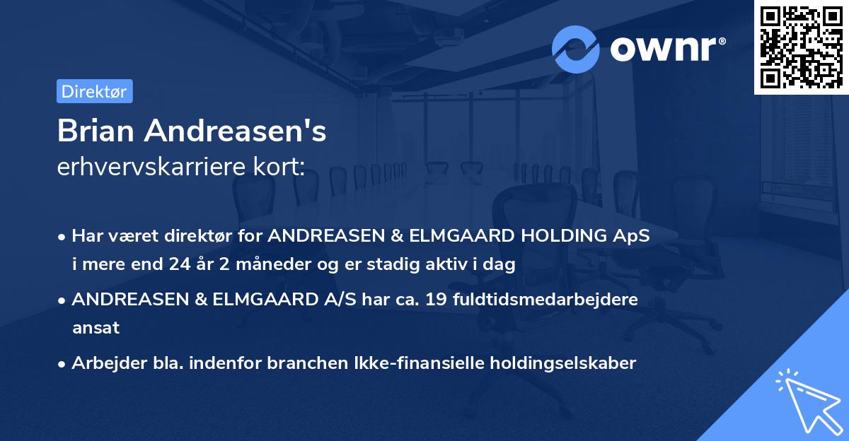 Brian Andreasen's erhvervskarriere kort