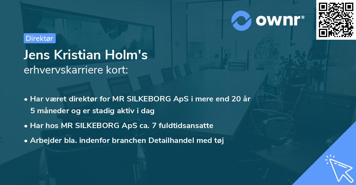 Jens Kristian Holm's erhvervskarriere kort