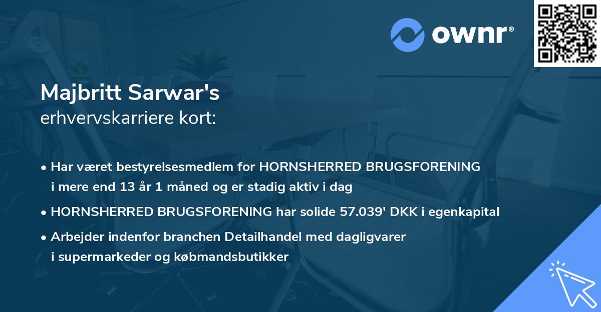 Majbritt Sarwar's erhvervskarriere kort
